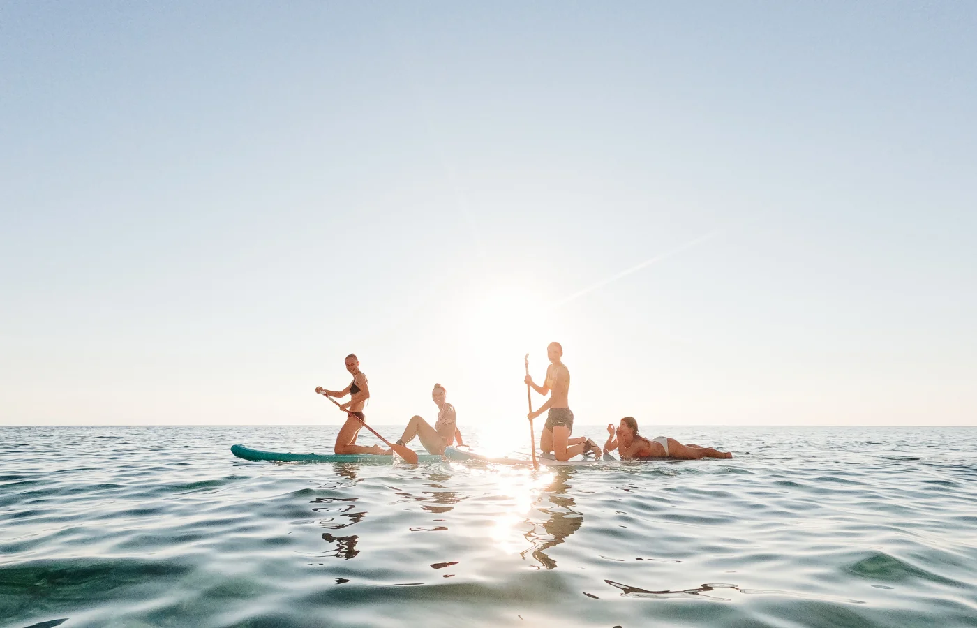 Paddle boarding in the mangrove during a bachelorette party in Guadeloupe