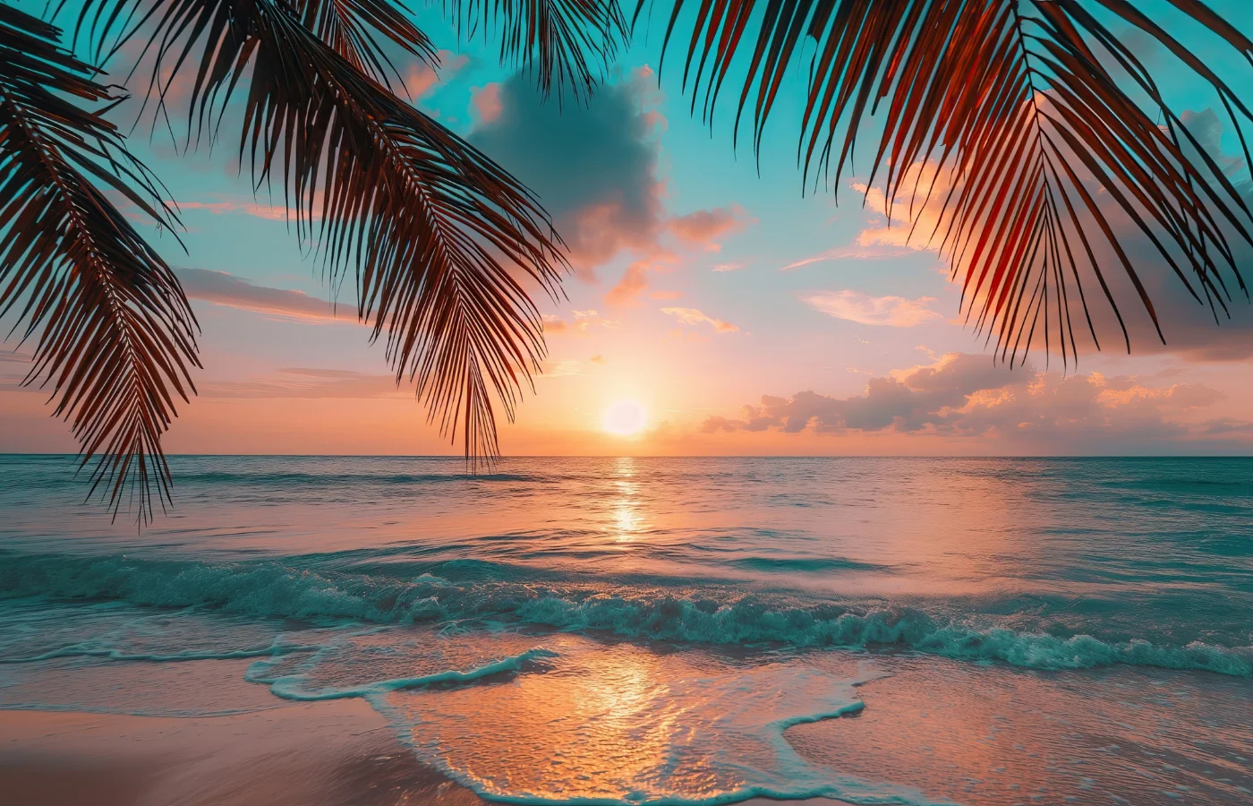 Coucher de soleil sur la plage de Marie-Galante lors d'un EVJF en Guadeloupe